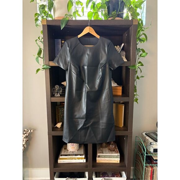 NWT Wolford Rosenthals Black Vegan Leather Mini Dress Size 4 $810 MSRP - Picture 2 of 6